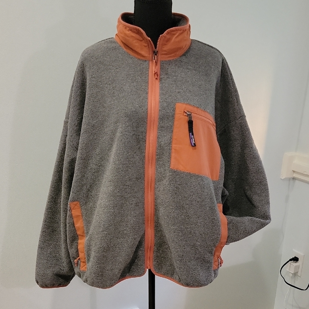 Patagonia Synchilla Fleece Full Zip Womens XXL Nickel/Burl Red